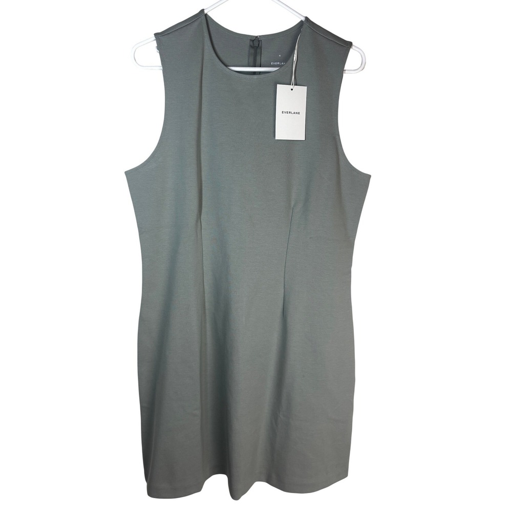 Everlane Organic Cotton 90's Shift Sleeveless Mini Dress Sage Green XL NWT